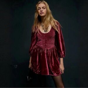 free people farrier velvet mini dress NWT